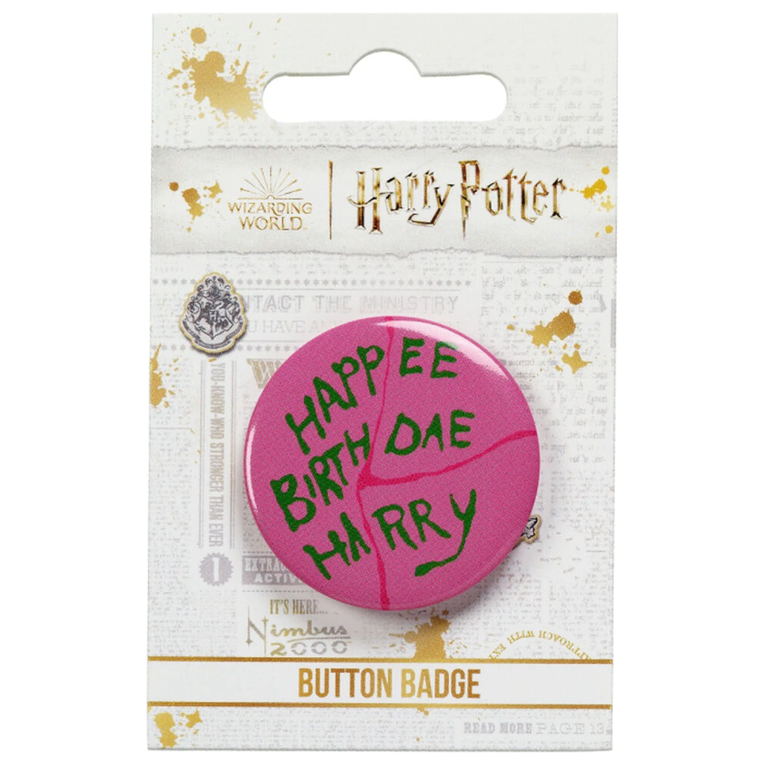 Harry Potter Happee Birthdae Cake odznáček na knoflík fotografii produktu