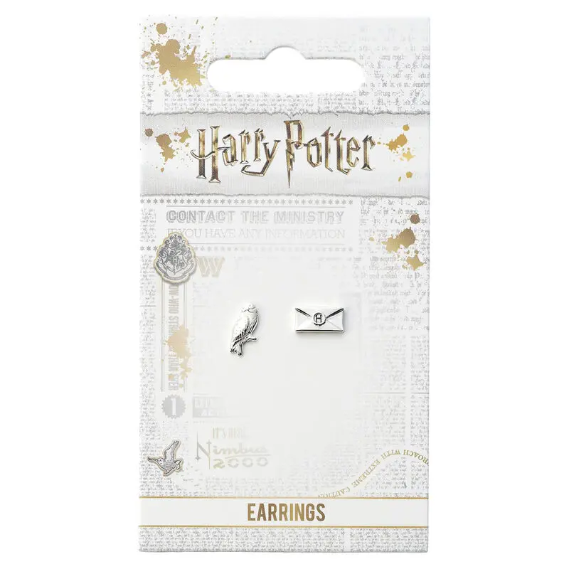 Harry Potter Hedvika a dopis postříbřené puzetové náušnice fotografii produktu