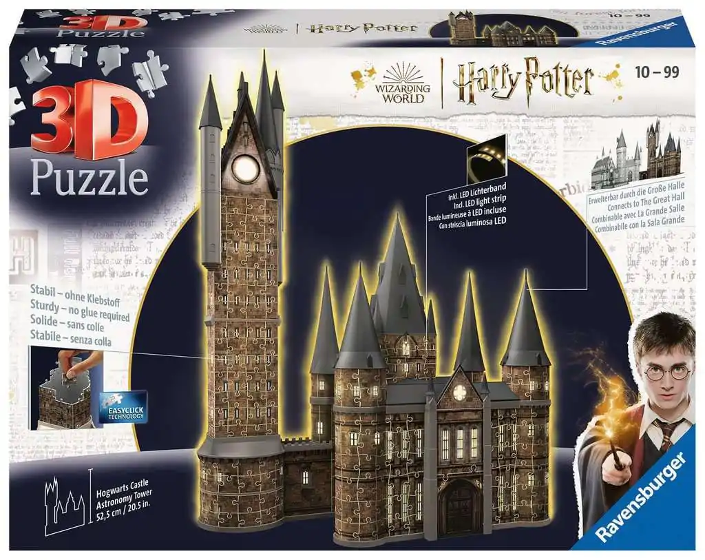 Harry Potter 3D Puzzle Bradavický hrad: Astronomická věž - Noční edice (540 dílků) fotografii produktu