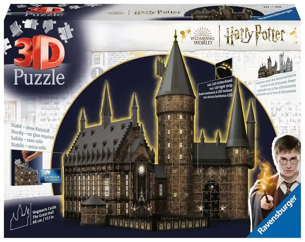 Harry Potter 3D Puzzle Bradavický hrad: Velká síň – Noční edice (643 dílků) fotografii produktu