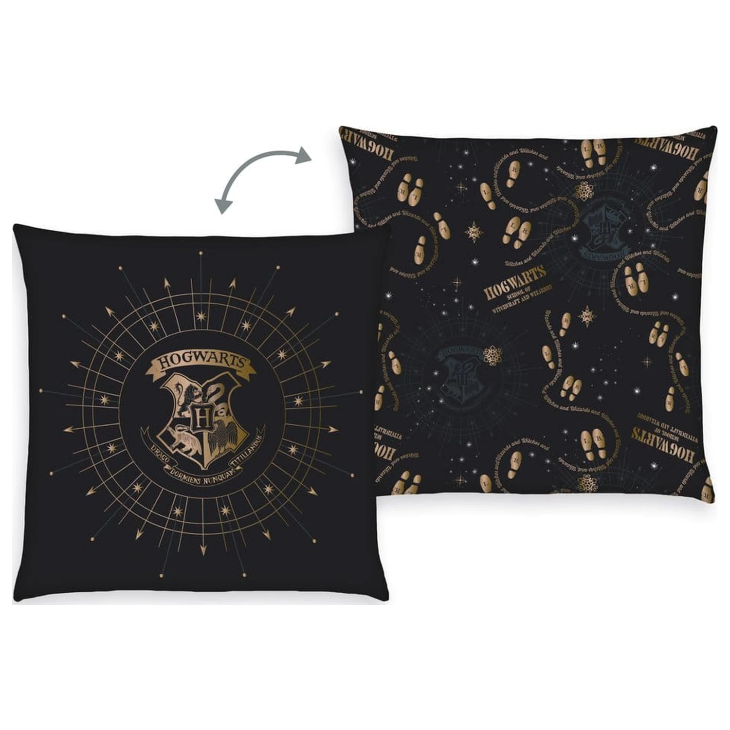 Harry Potter Polštář Hogwarts Crest & Marauder's Map 40 x 40 cm fotografii produktu