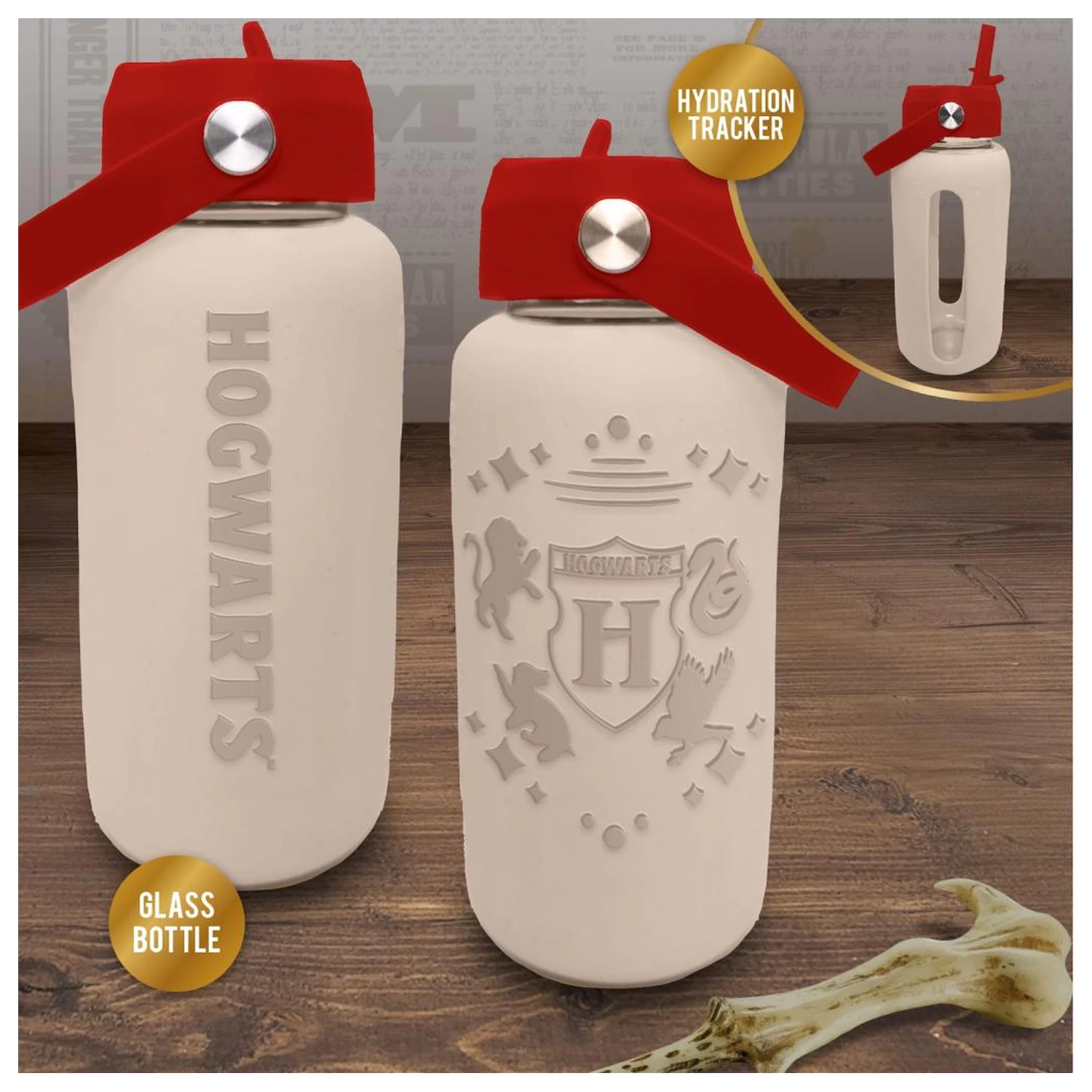 Harry Potter Bradavice skleněná láhev na vodu se silikonovým pouzdrem 800 ml fotografii produktu