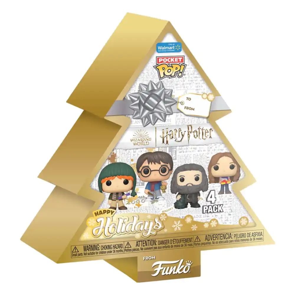 Harry Potter Vánoce 2024 kapesní Funko POP! vinylové klíčenky 4-balení stromeček vánoční krabička 4 cm fotografii produktu