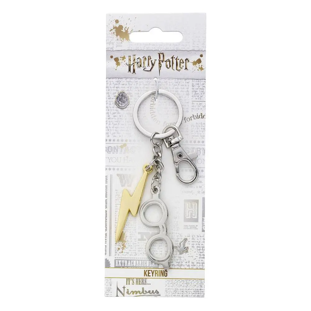 Harry Potter přívěsek na klíče Lightening Bolt & Glasses (postříbřeno) fotografii produktu