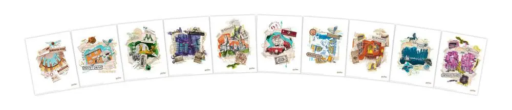 Harry Potter Lithografie Sada 10 ks 36 x 28 cm fotografii produktu