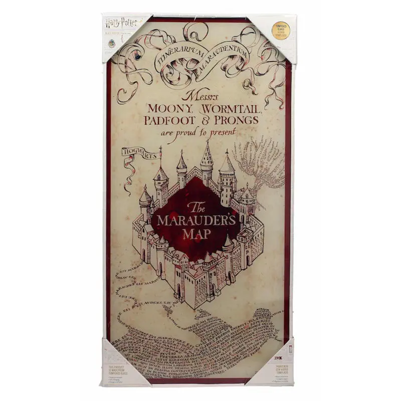Harry Potter Mapa Pobertů skleněný plakát fotografii produktu