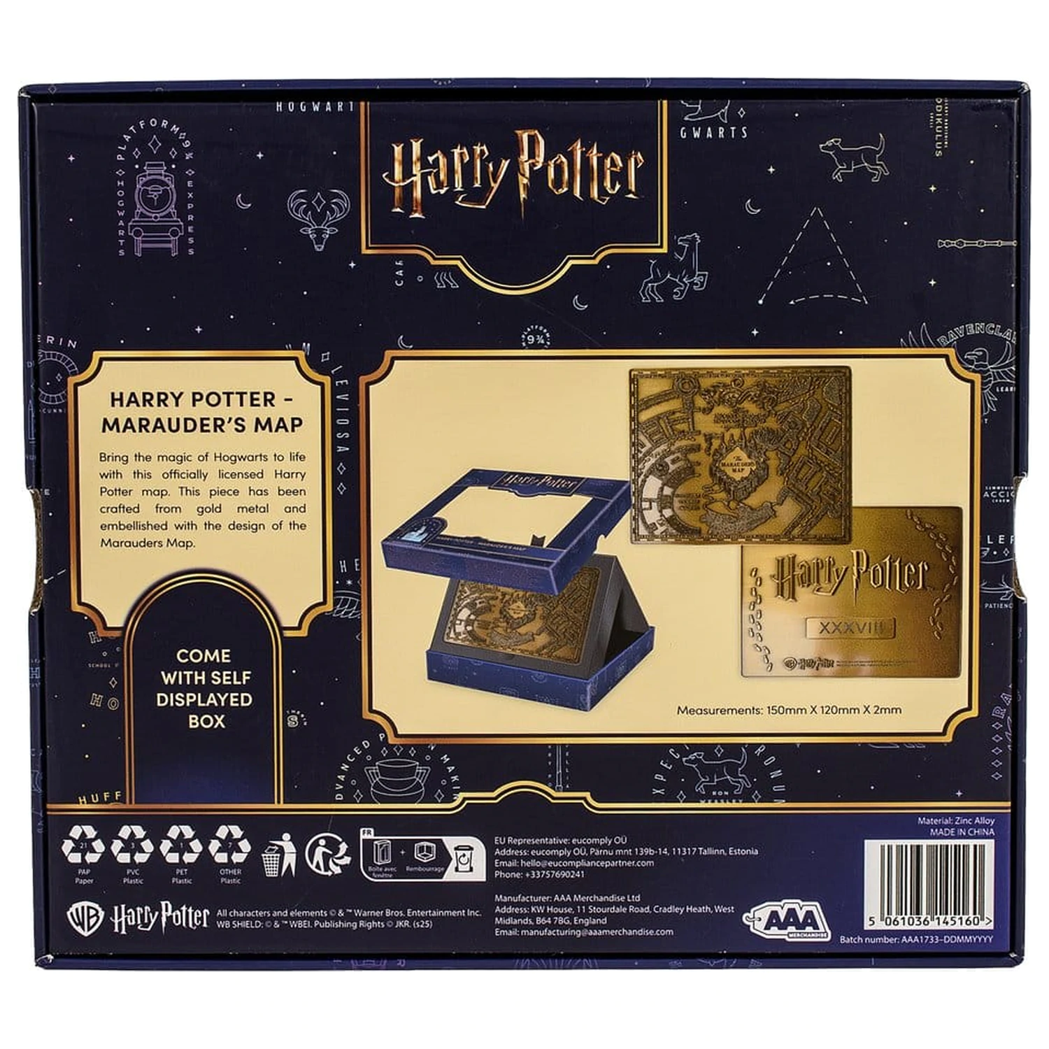 Harry Potter Replika Pobertovy mapy Kovová mapa 15 cm fotografii produktu