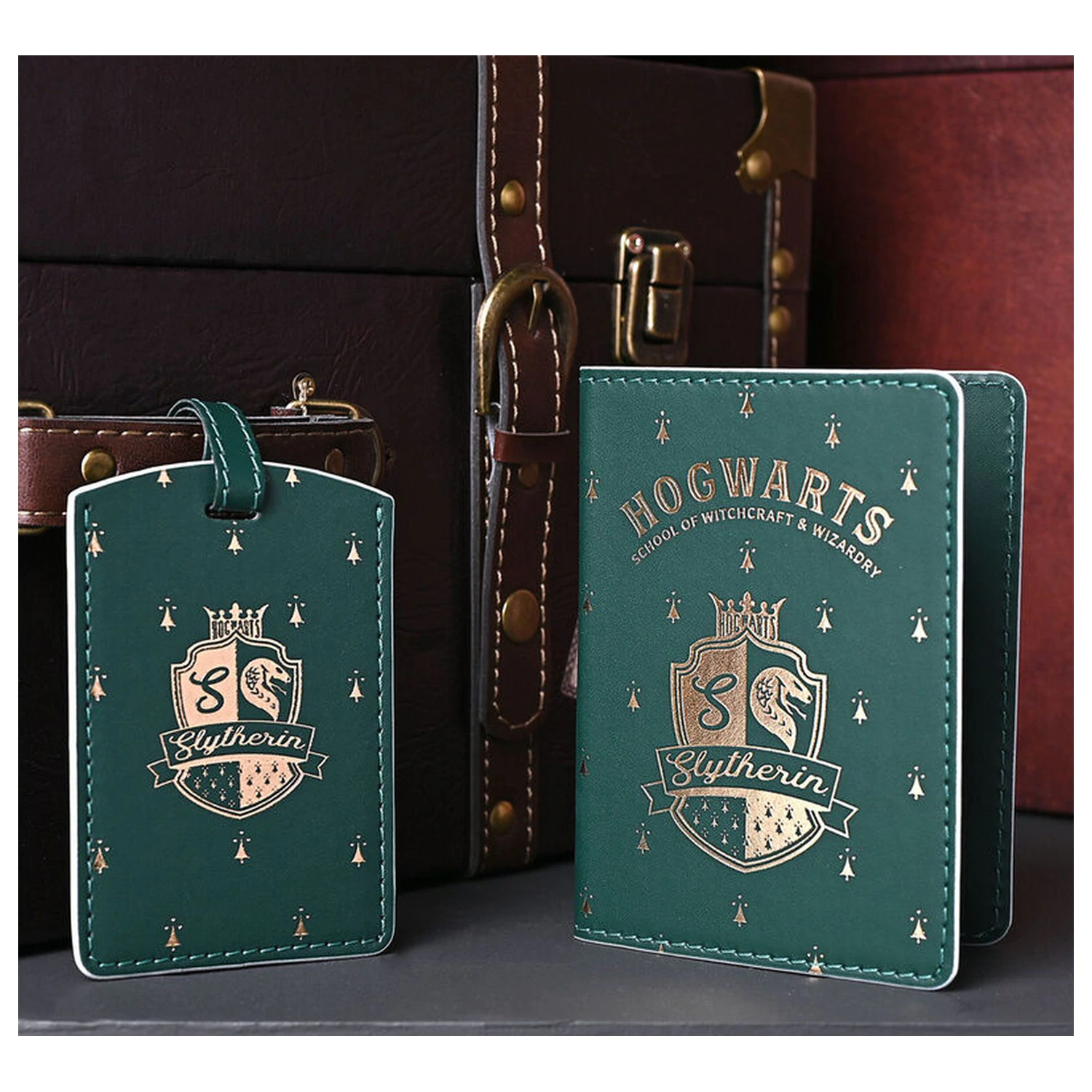 Harry Potter Slytherin cestovní pouzdro na pas a jmenovka na zavazadlo fotografii produktu