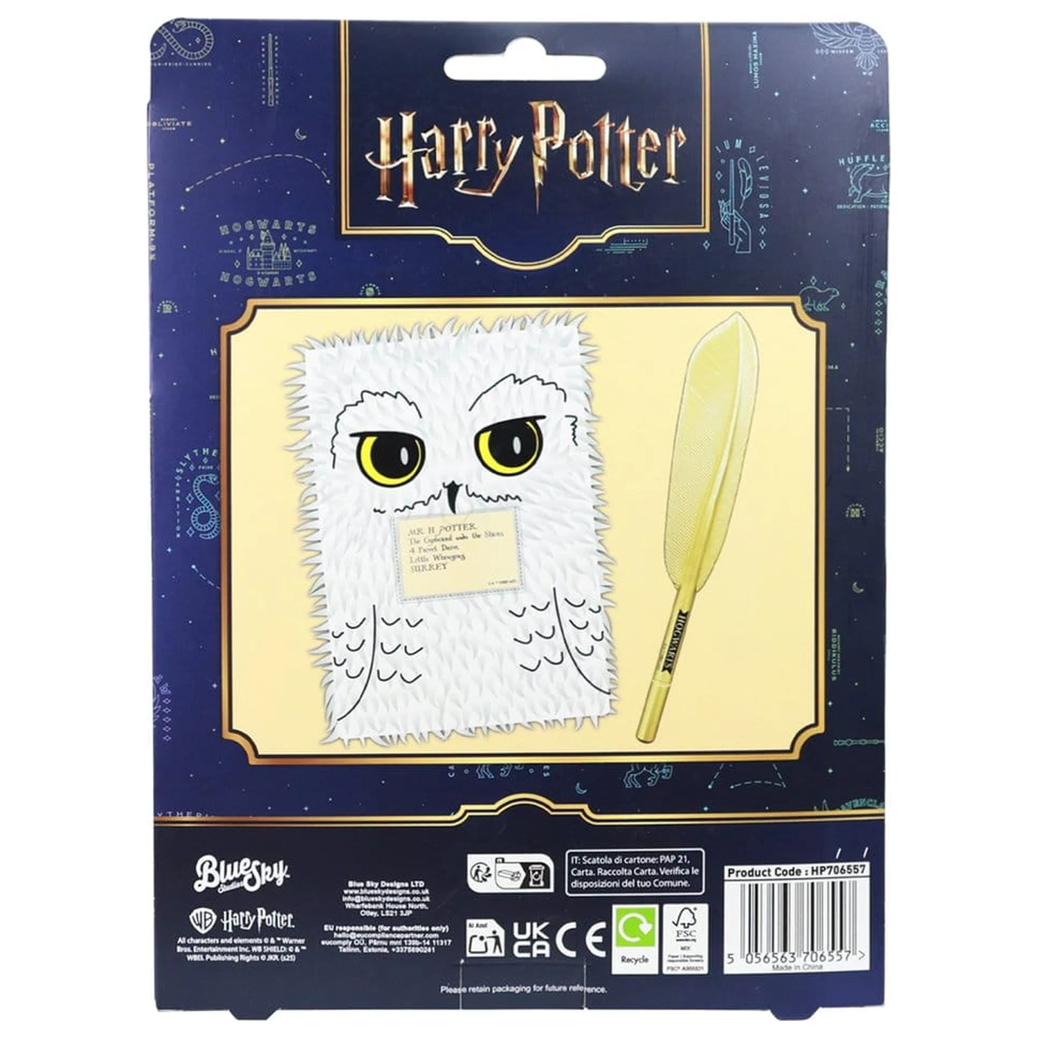 Harry Potter Plyšová Sada sešitu s Perem Hedwig Magical Locations fotografii produktu