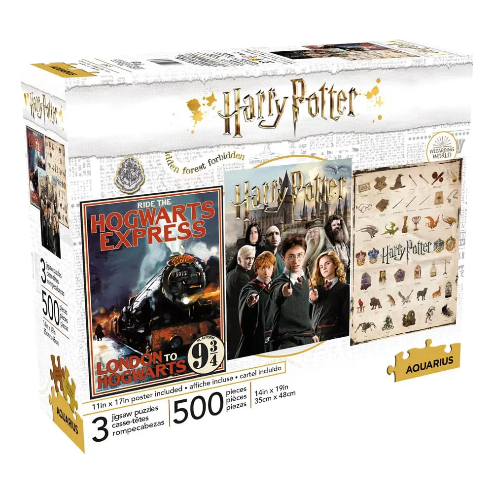 Harry Potter Jigsaw Puzzle Movie Poster 3-Pack (500 dílků) fotografii produktu