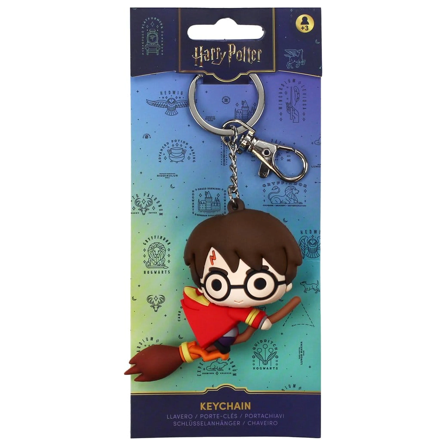 Harry Potter gumový přívěsek na klíče Harry na koštěti 7 cm fotografii produktu