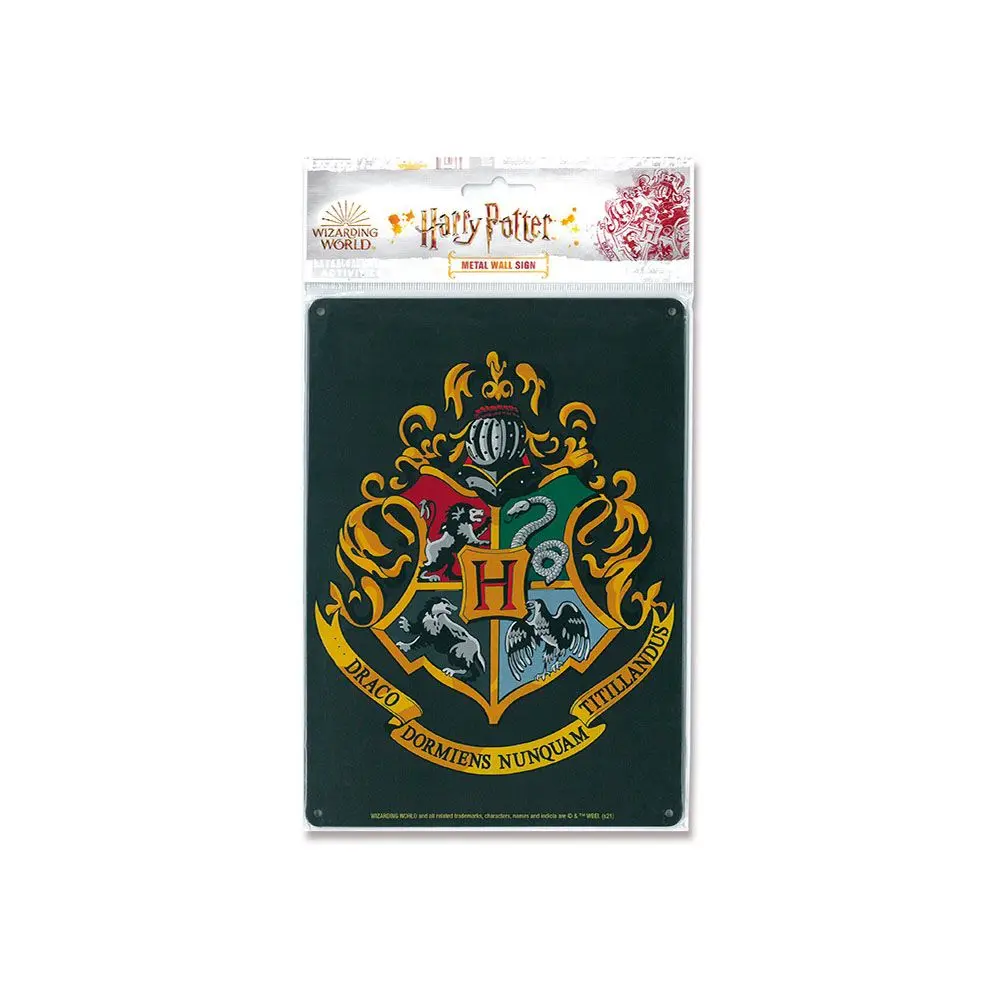 Harry Potter plechová cedule Hogwarts Logo 15 x 21 cm fotografii produktu