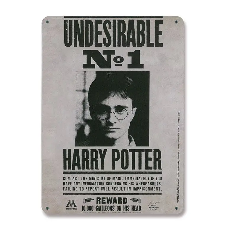 Harry Potter Tin Sign Undesirable No. 1 15 x 21 cm Plechová cedule fotografii produktu