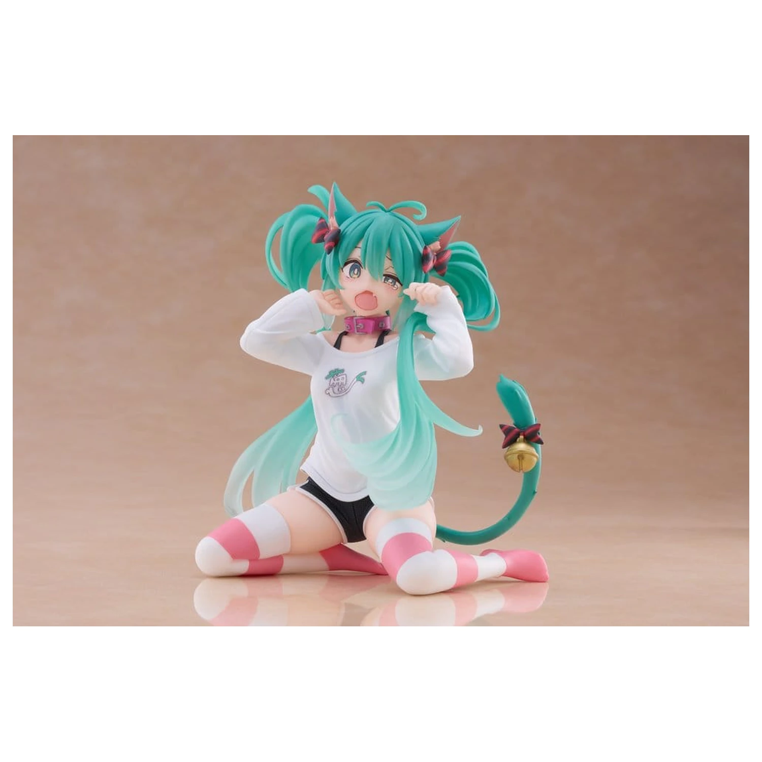 Hatsune Miku PVC Soška Stolní Roztomilá Figurka Hatsune Miku Kočičí ucho T-shirt Ver. 13 cm fotografii produktu