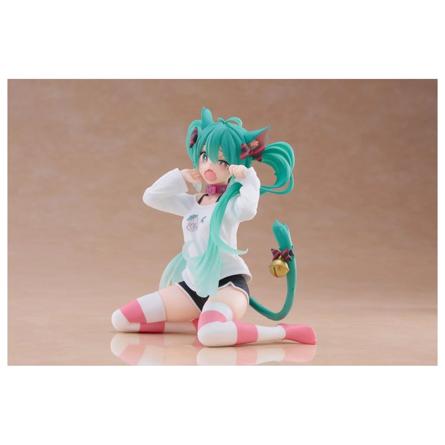 Hatsune Miku PVC Soška Stolní Roztomilá Figurka Hatsune Miku Kočičí ucho T-shirt Ver. 13 cm fotografii produktu
