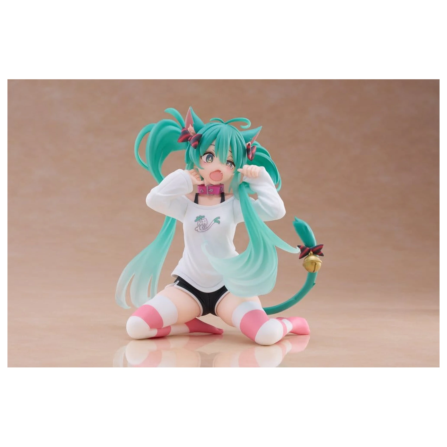 Hatsune Miku PVC Soška Stolní Roztomilá Figurka Hatsune Miku Kočičí ucho T-shirt Ver. 13 cm fotografii produktu