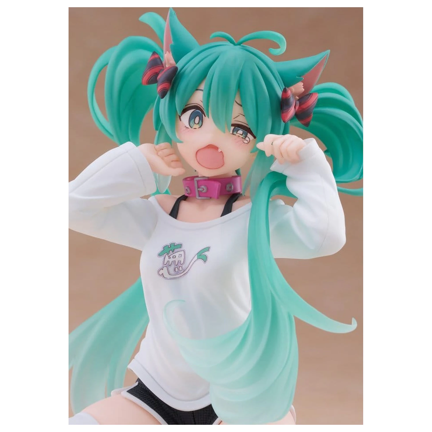 Hatsune Miku PVC Soška Stolní Roztomilá Figurka Hatsune Miku Kočičí ucho T-shirt Ver. 13 cm fotografii produktu