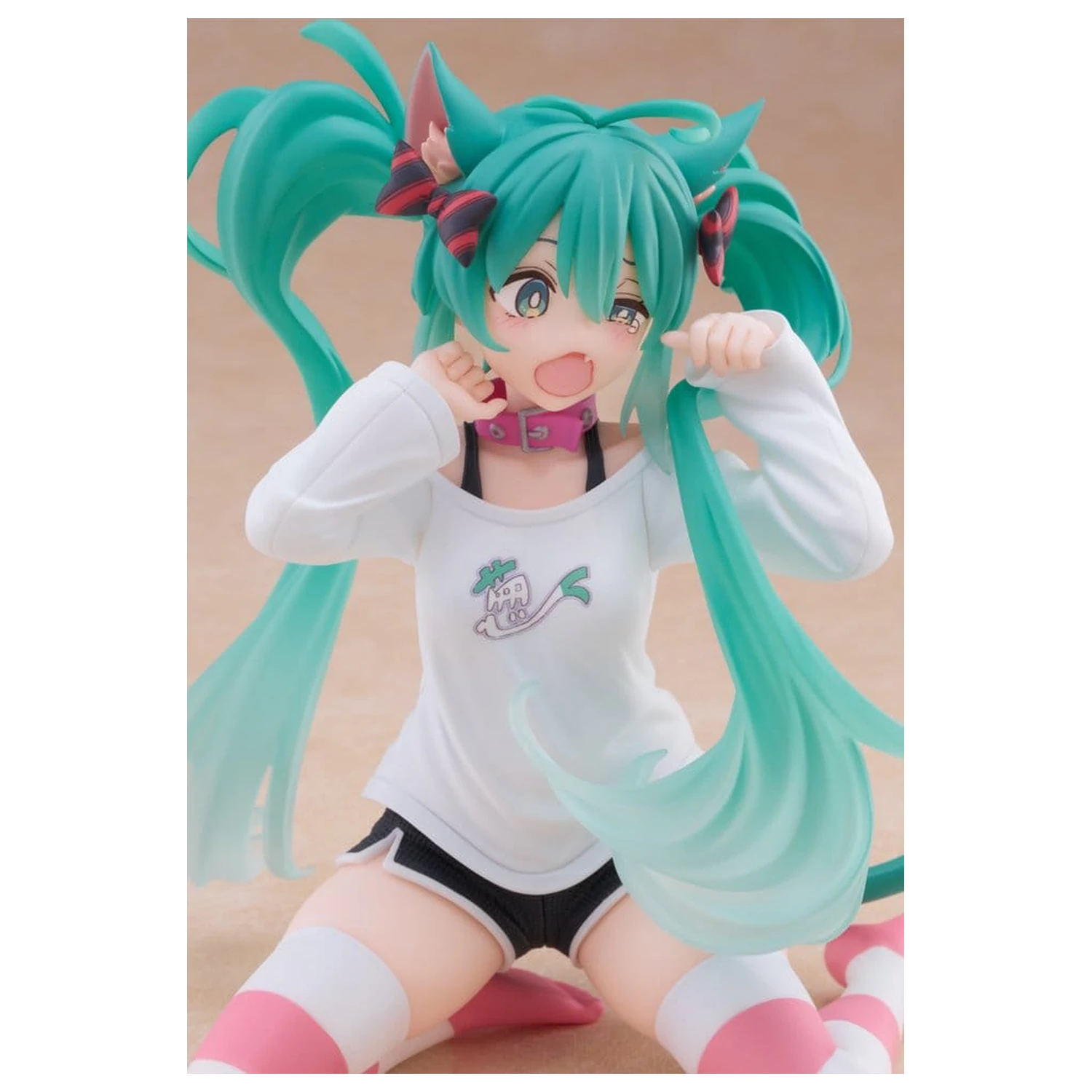 Hatsune Miku PVC Soška Stolní Roztomilá Figurka Hatsune Miku Kočičí ucho T-shirt Ver. 13 cm fotografii produktu