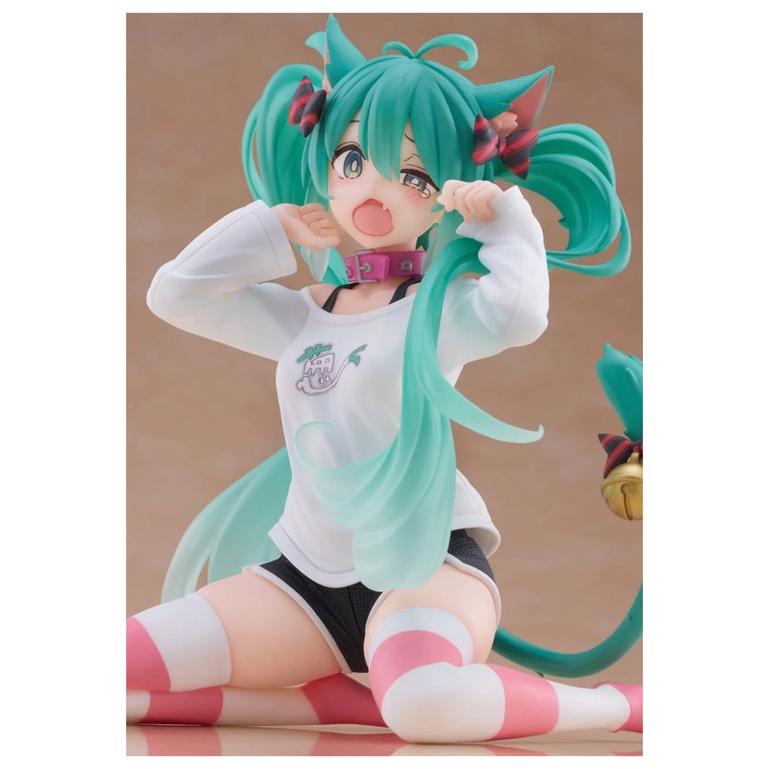 Hatsune Miku PVC Soška Stolní Roztomilá Figurka Hatsune Miku Kočičí ucho T-shirt Ver. 13 cm fotografii produktu