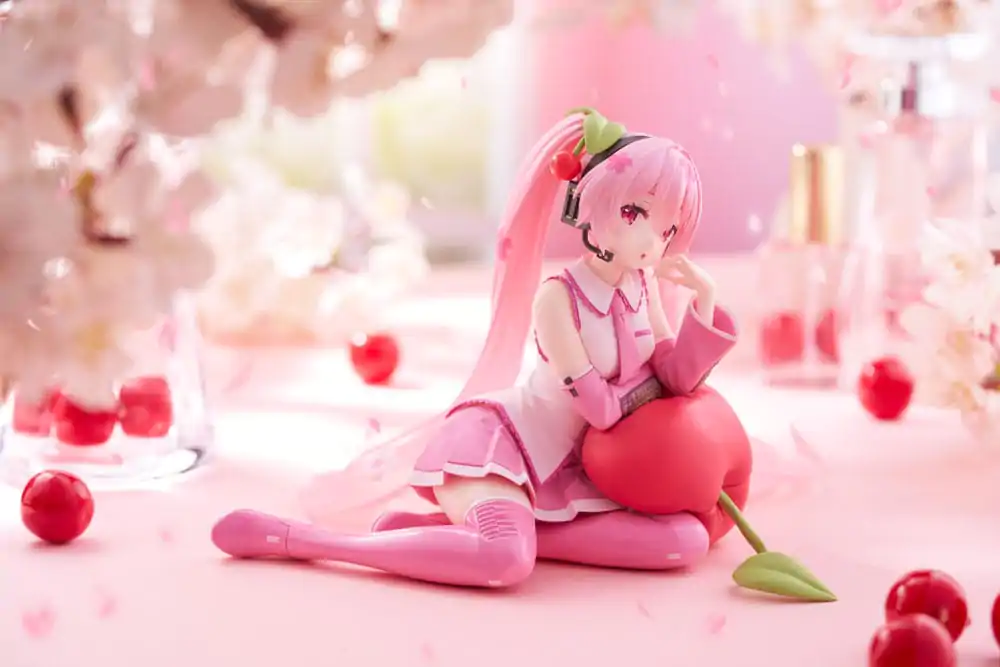 Hatsune Miku PVC Soška Desktop Cute Figurka Sakura Miku Cherry Cushion Verze 13 cm fotografii produktu