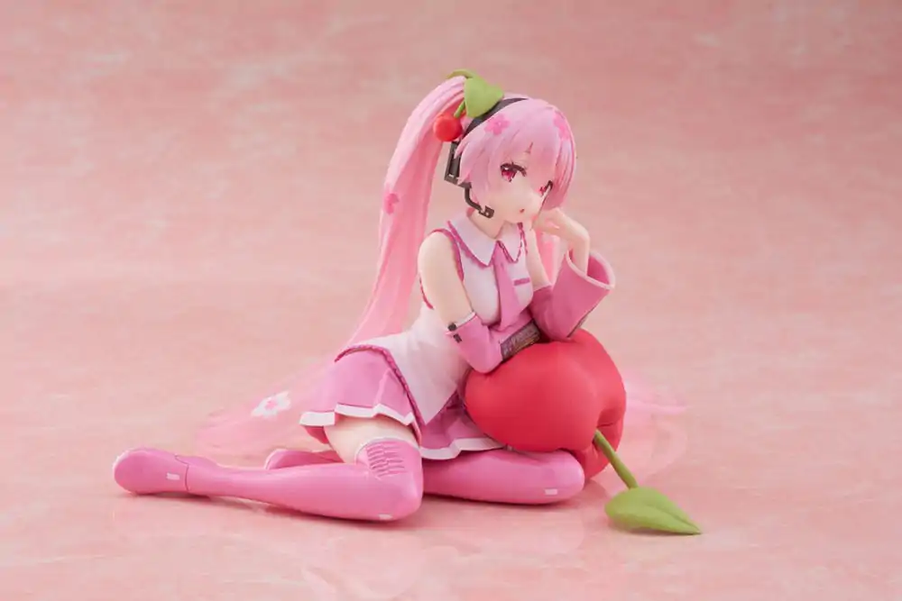 Hatsune Miku PVC Soška Desktop Cute Figurka Sakura Miku Cherry Cushion Verze 13 cm fotografii produktu