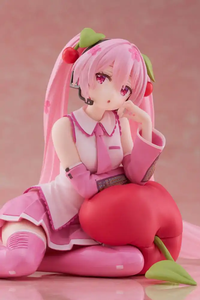 Hatsune Miku PVC Soška Desktop Cute Figurka Sakura Miku Cherry Cushion Verze 13 cm fotografii produktu