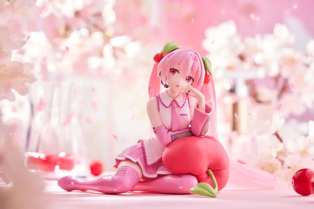 Hatsune Miku PVC Soška Desktop Cute Figurka Sakura Miku Cherry Cushion Verze 13 cm fotografii produktu