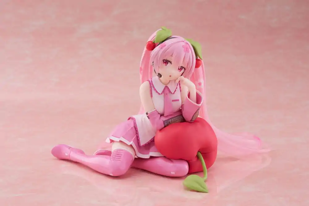 Hatsune Miku PVC Soška Desktop Cute Figurka Sakura Miku Cherry Cushion Verze 13 cm fotografii produktu