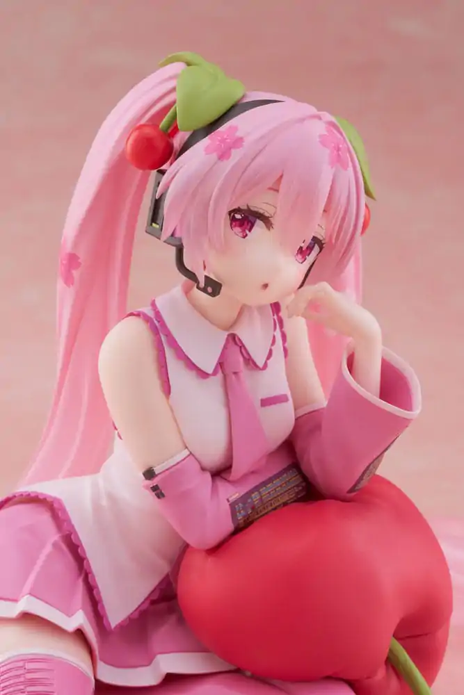 Hatsune Miku PVC Soška Desktop Cute Figurka Sakura Miku Cherry Cushion Verze 13 cm fotografii produktu