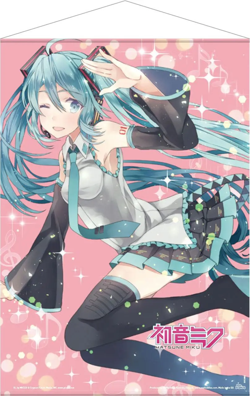 Hatsune Miku Wallscroll Růžové třpytky Miku 50 x 70 cm fotografii produktu