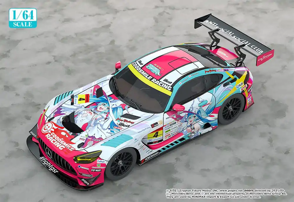 Hatsune Miku GT Project Vehicle 1/64 Hatsune Miku AMG Sezóna 2024 Opening Ver. 7 cm fotografii produktu
