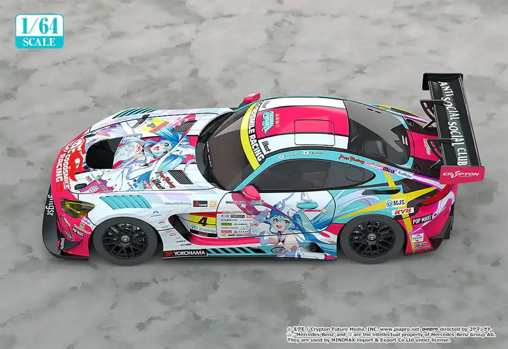Hatsune Miku GT Project Vehicle 1/64 Hatsune Miku AMG Sezóna 2024 Opening Ver. 7 cm fotografii produktu