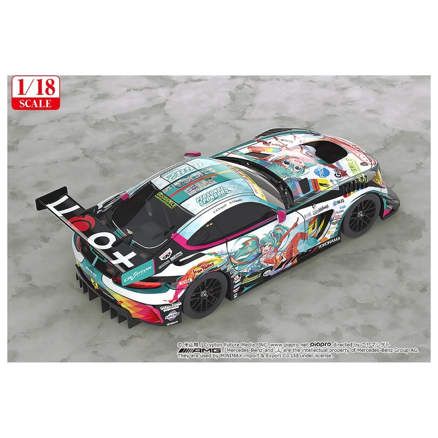 Hatsune Miku GT Project Vozidlo 1/18 Good Smile Hatsune Miku AMG 2016 SUPER GT Ver. 26 cm fotografii produktu