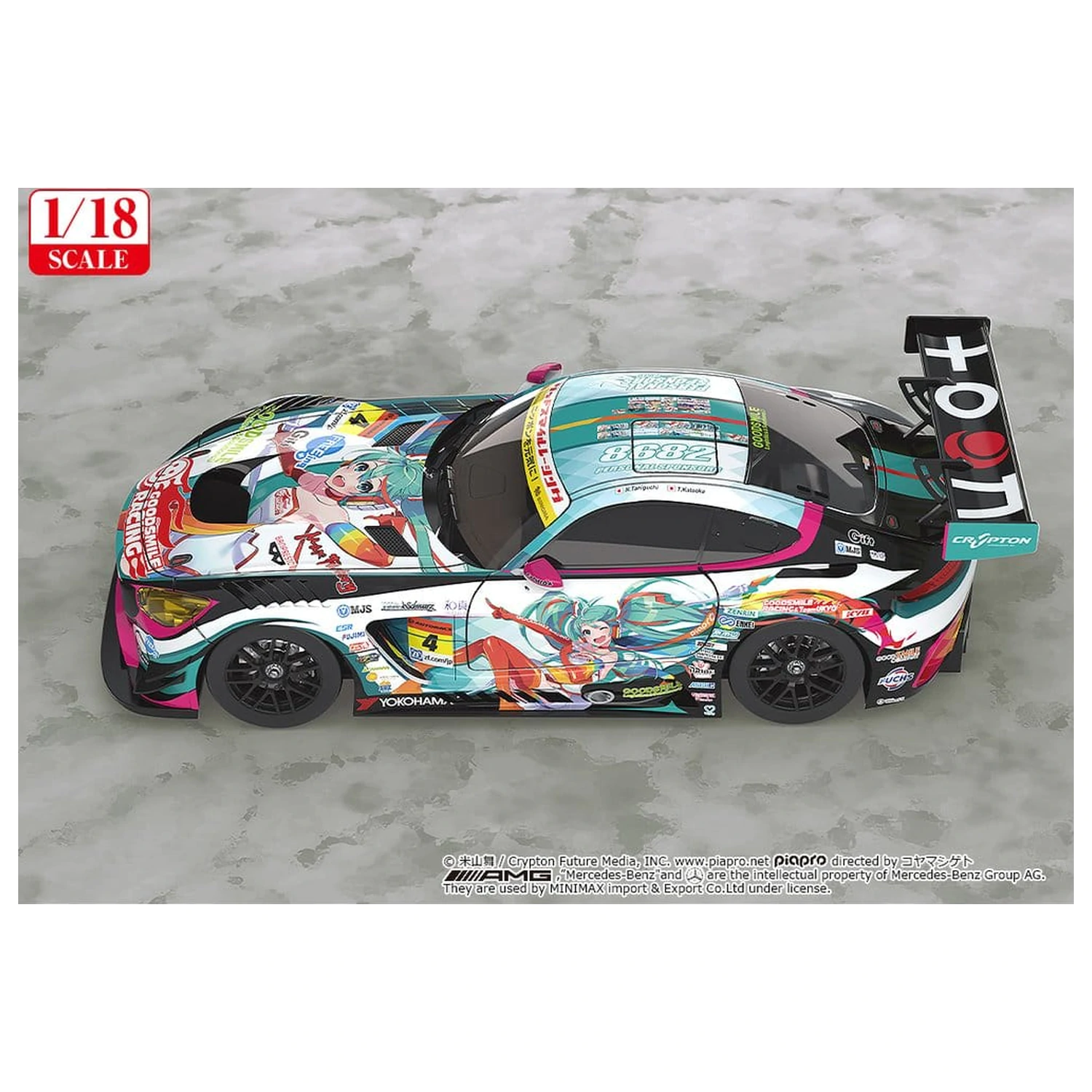 Hatsune Miku GT Project Vozidlo 1/18 Good Smile Hatsune Miku AMG 2016 SUPER GT Ver. 26 cm fotografii produktu