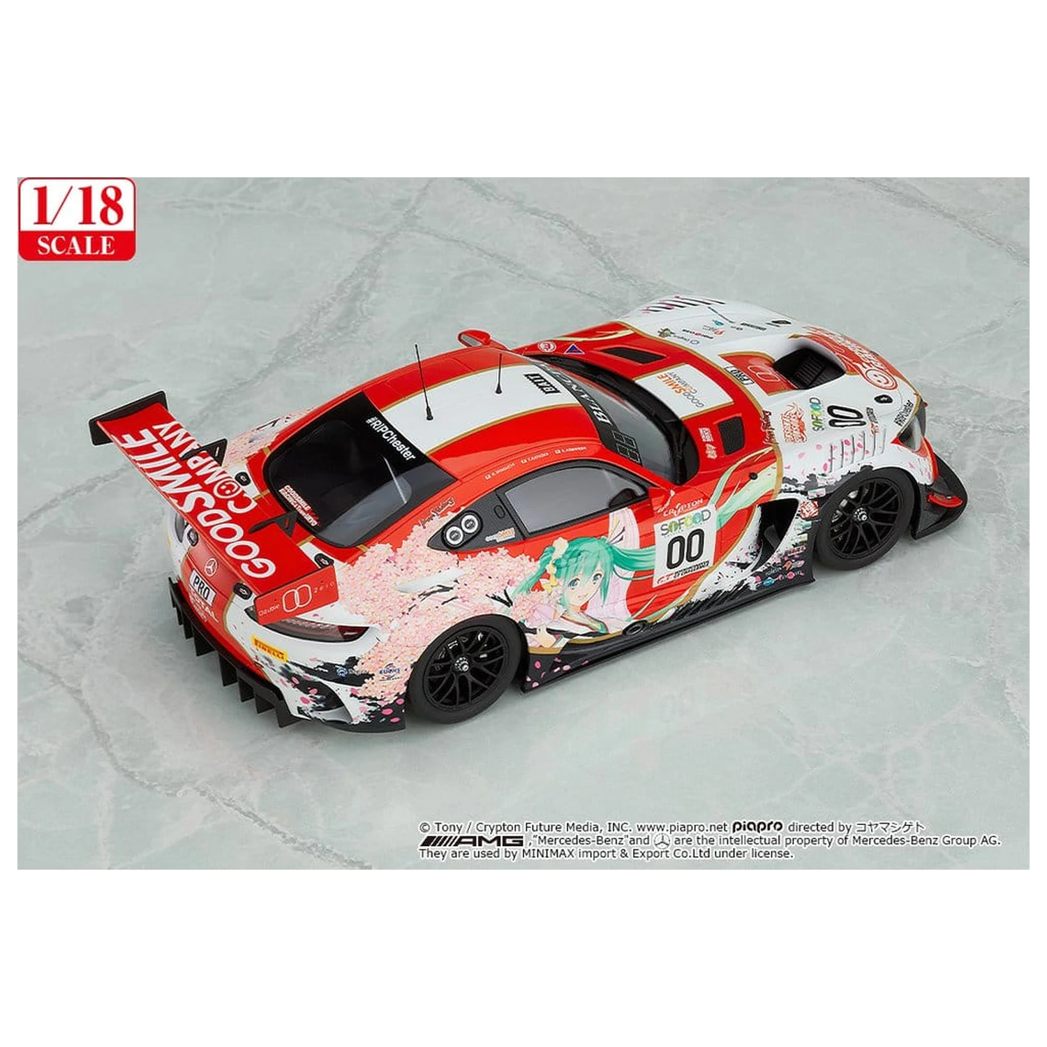 Hatsune Miku GT Project Vozidlo 1/18 Good Smile Hatsune Miku AMG 2017 SPA24H Ver. 26 cm fotografii produktu