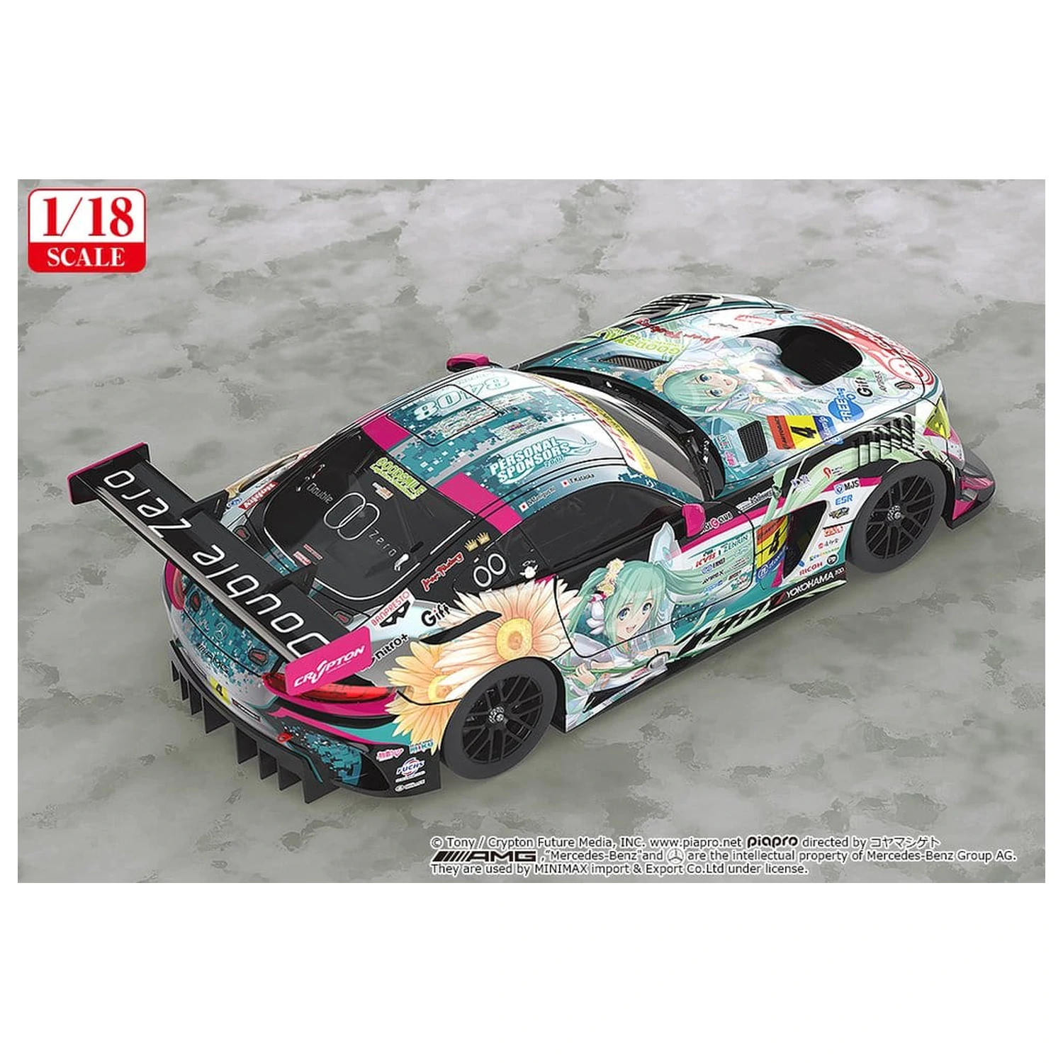 Hatsune Miku GT Project Vozidlo 1/18 Good Smile Hatsune Miku AMG 2017 SUPER GT Ver. 26 cm fotografii produktu