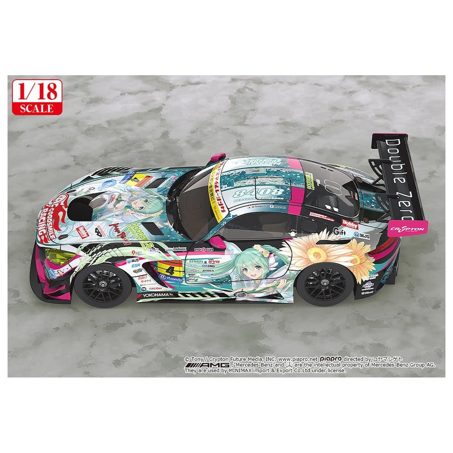 Hatsune Miku GT Project Vozidlo 1/18 Good Smile Hatsune Miku AMG 2017 SUPER GT Ver. 26 cm fotografii produktu