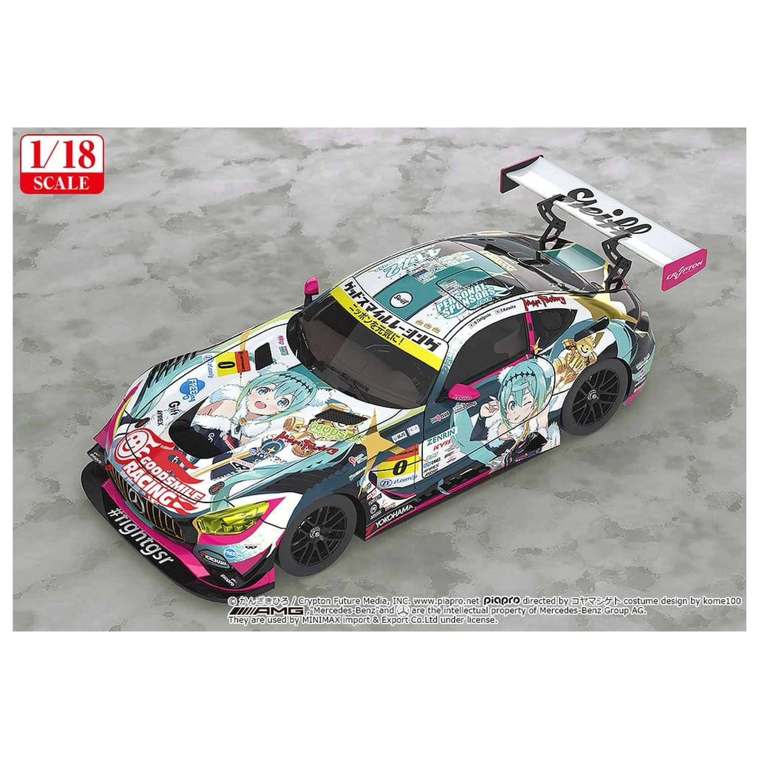 Hatsune Miku GT Project Vozidlo 1/18 Good Smile Hatsune Miku AMG 2018 Final Race Ver. 26 cm fotografii produktu