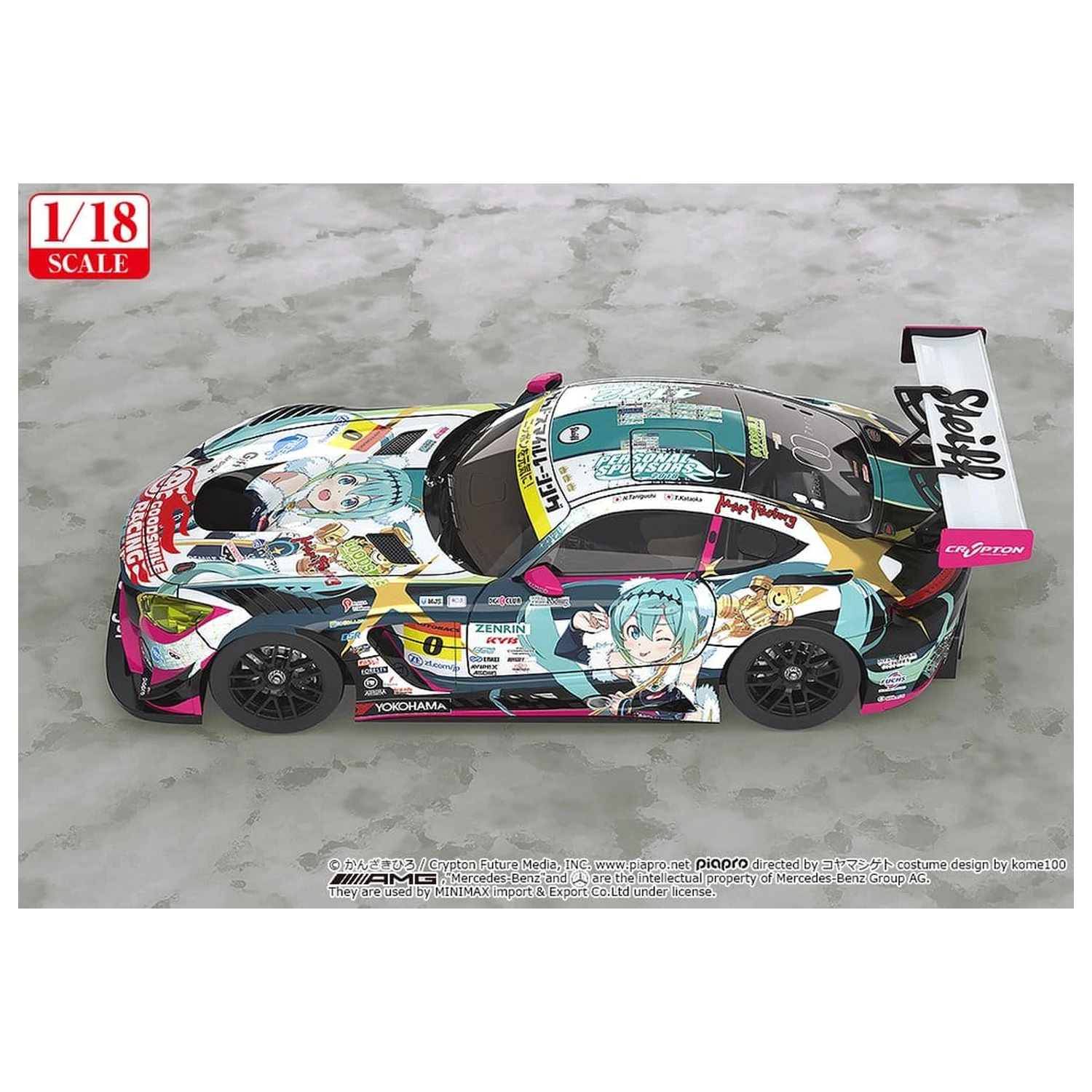 Hatsune Miku GT Project Vozidlo 1/18 Good Smile Hatsune Miku AMG 2018 Final Race Ver. 26 cm fotografii produktu