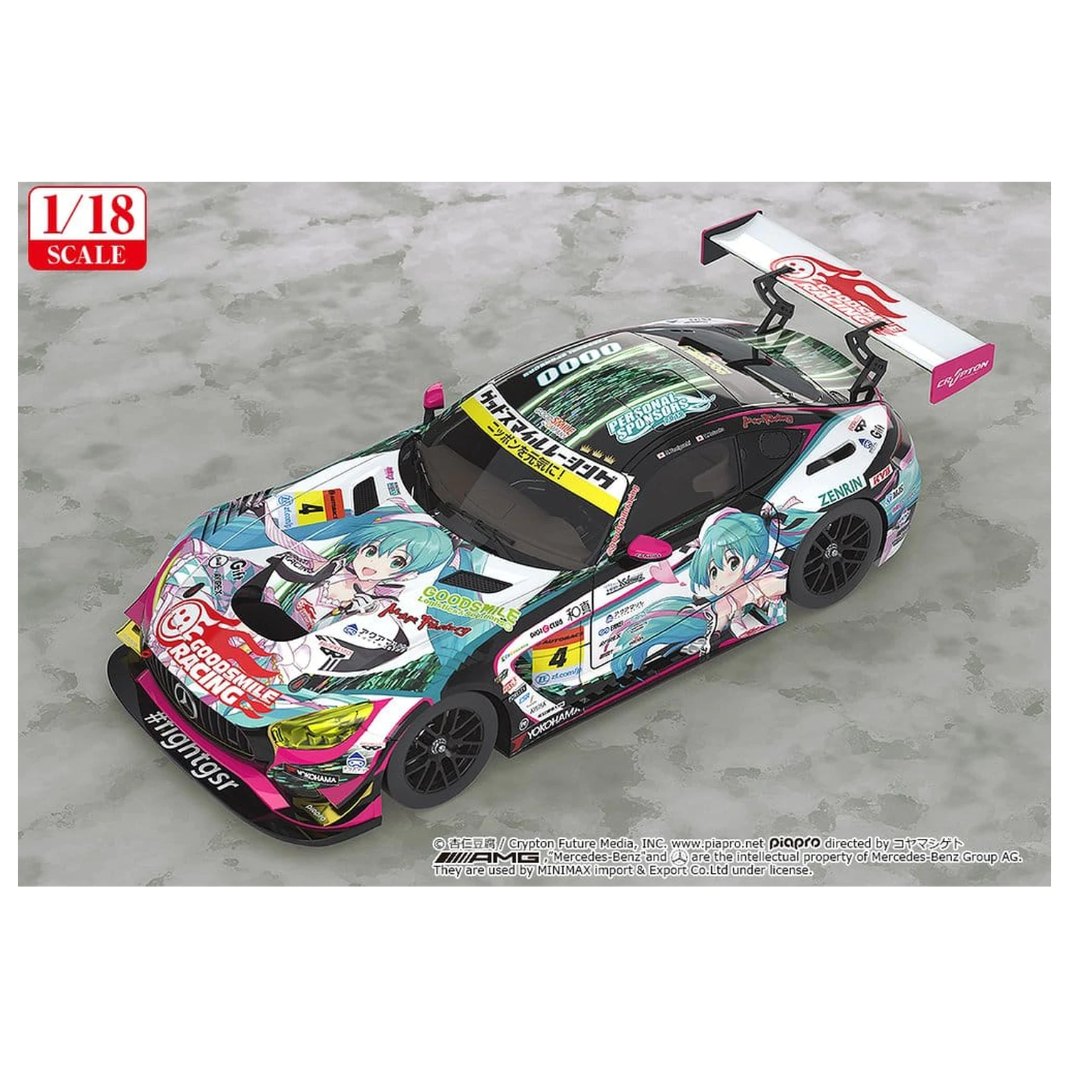 Hatsune Miku GT Project Vozidlo 1/18 Good Smile Hatsune Miku AMG 2019 Ver. 26 cm fotografii produktu