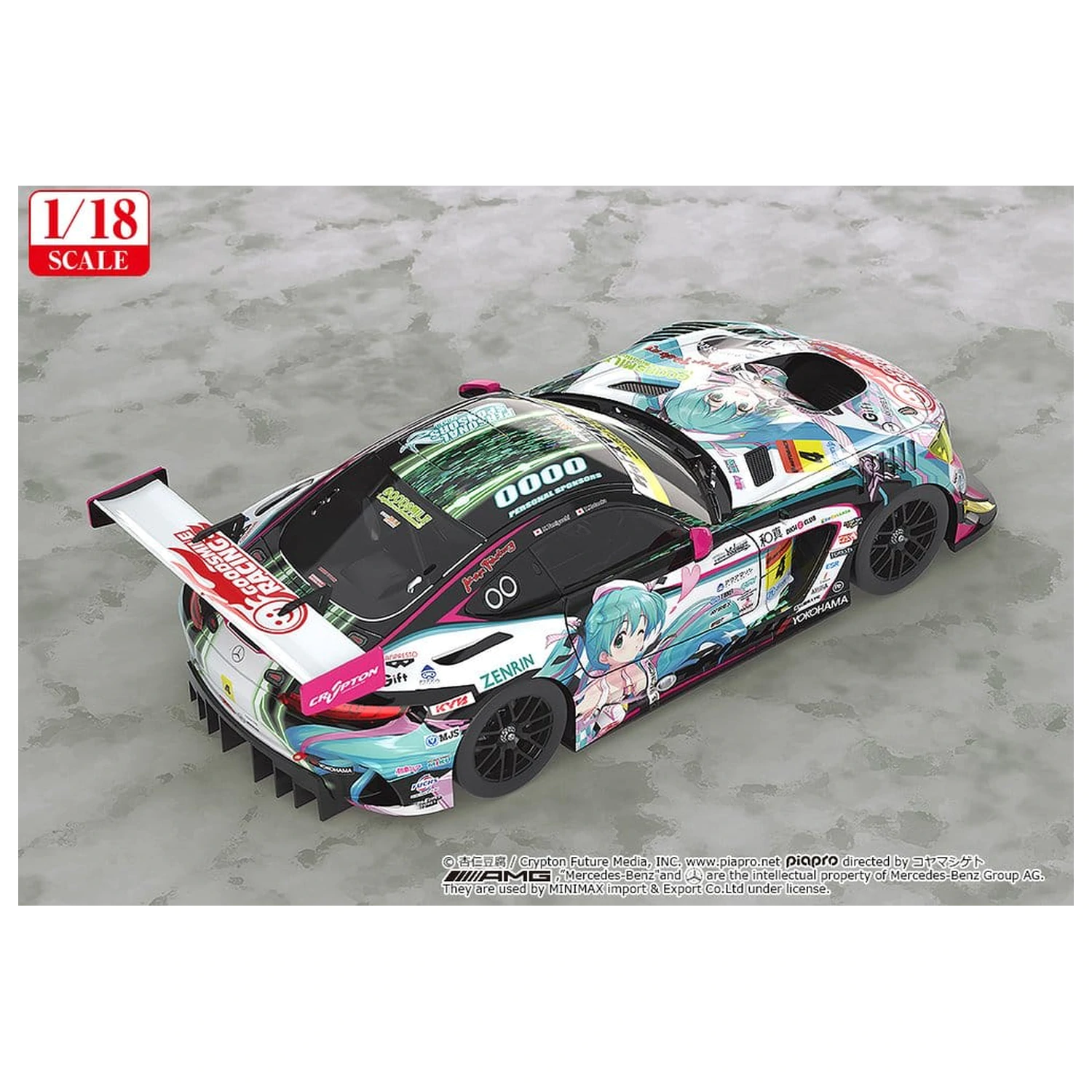 Hatsune Miku GT Project Vozidlo 1/18 Good Smile Hatsune Miku AMG 2019 Ver. 26 cm fotografii produktu