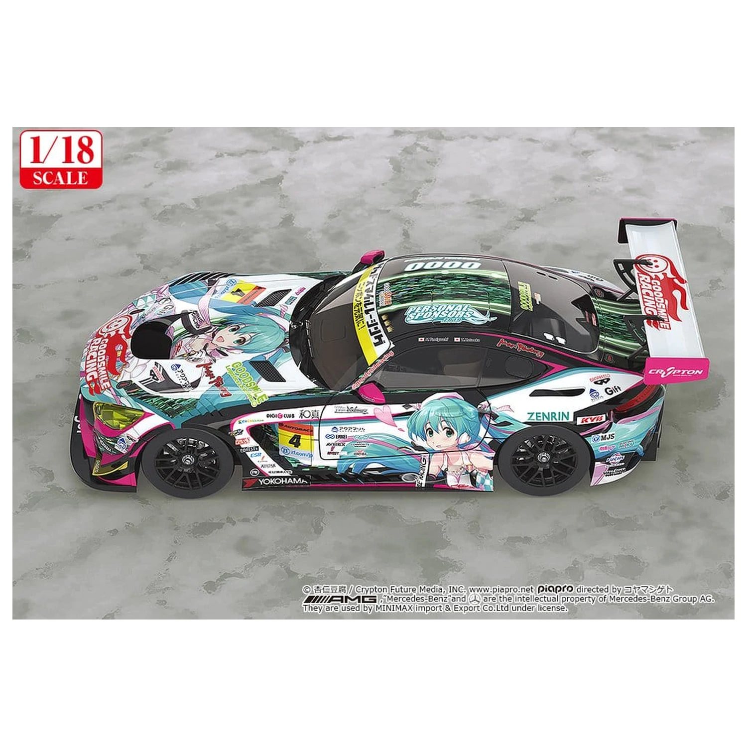 Hatsune Miku GT Project Vozidlo 1/18 Good Smile Hatsune Miku AMG 2019 Ver. 26 cm fotografii produktu
