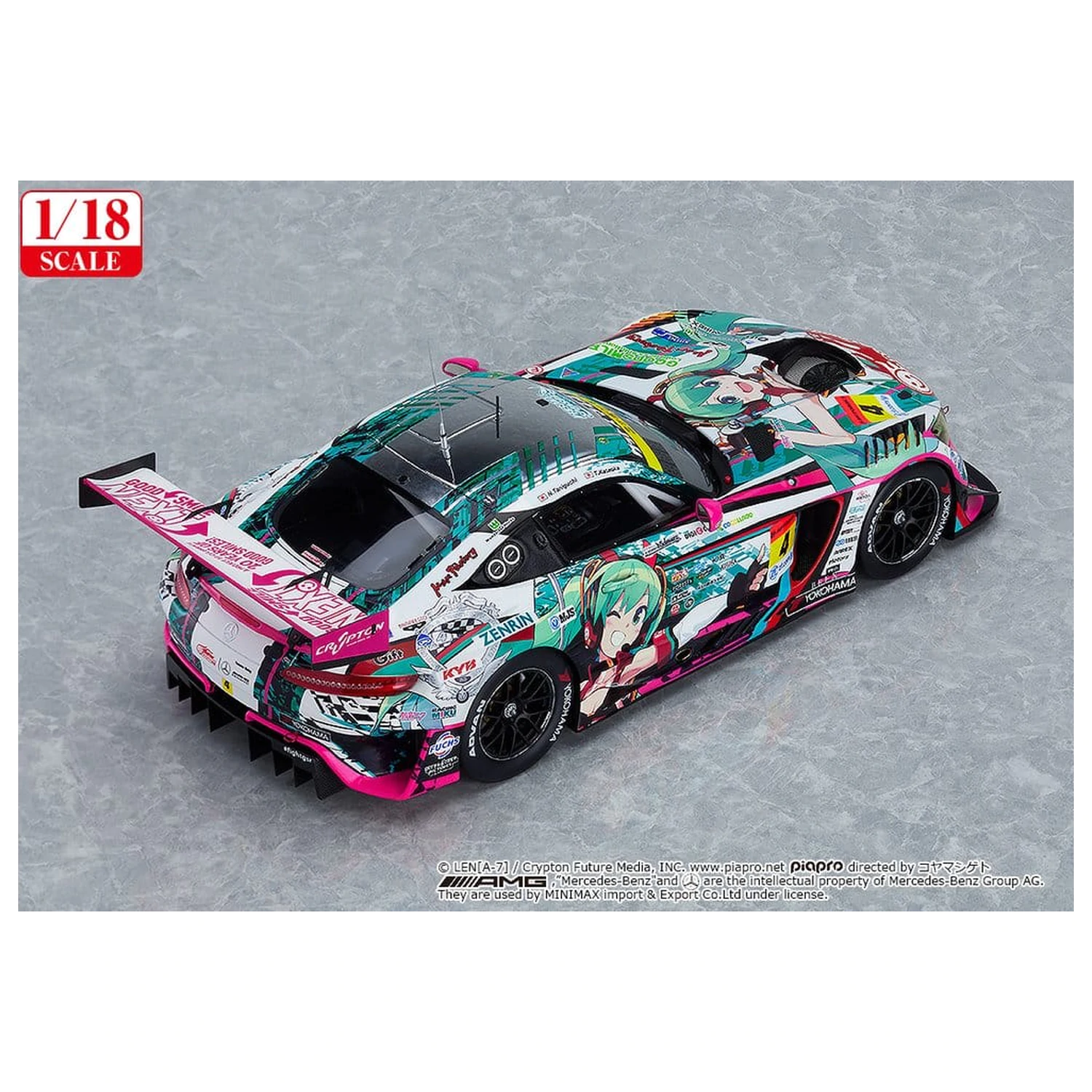 Hatsune Miku GT Project Vozidlo 1/18 Good Smile Hatsune Miku AMG 2020 SUPER GT Okayama Test Ver. 26 cm fotografii produktu