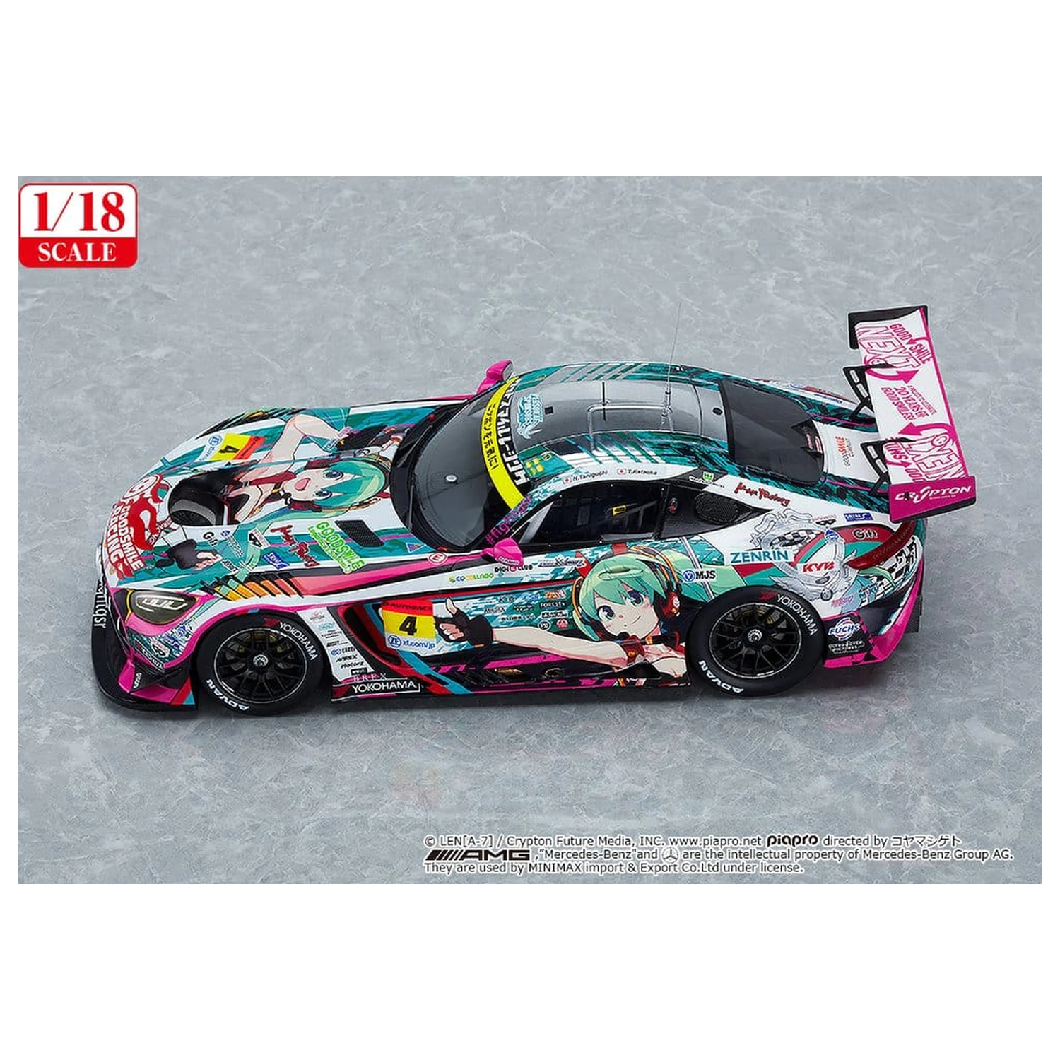 Hatsune Miku GT Project Vozidlo 1/18 Good Smile Hatsune Miku AMG 2020 SUPER GT Okayama Test Ver. 26 cm fotografii produktu