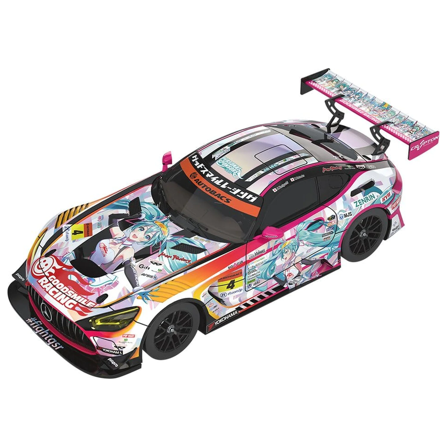 Hatsune Miku GT Project Vozidlo 1/18 Good Smile Hatsune Miku AMG 2021 SUPER GT 100. Závod Jubilejní Ver. 26 cm fotografii produktu