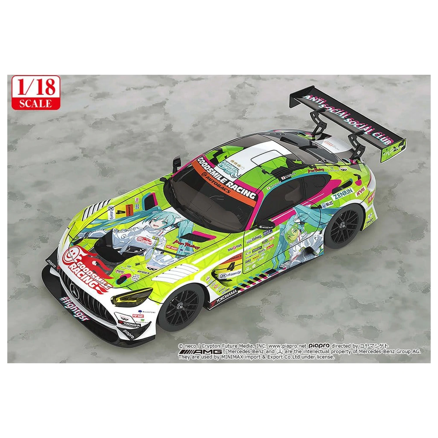 Hatsune Miku GT Project Vozidlo 1/18 Good Smile Hatsune Miku AMG 2022 Season Opening Ver. 26 cm fotografii produktu