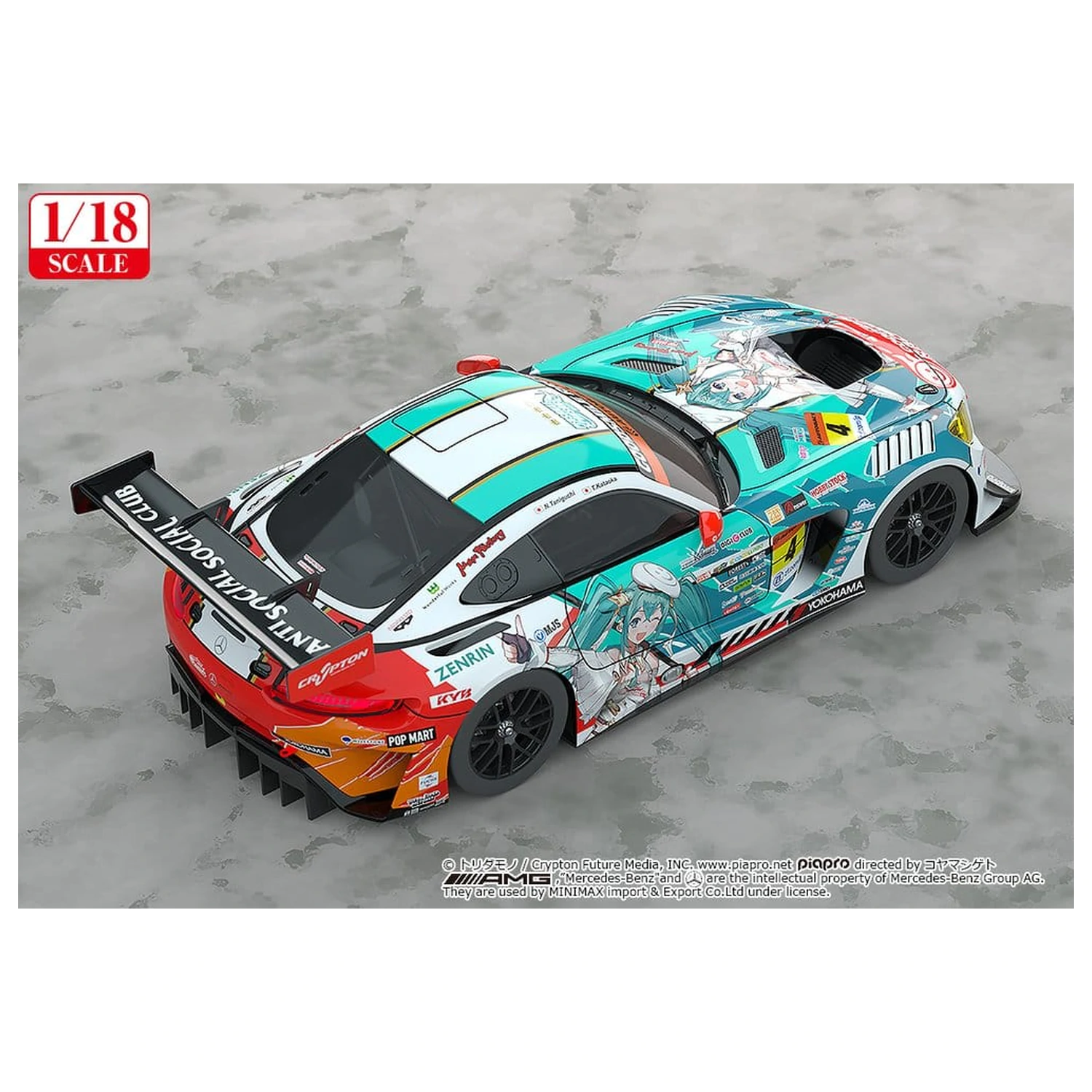 Hatsune Miku GT Project Vozidlo 1/18 Good Smile Hatsune Miku AMG 2023 Season Opening Ver. 26 cm fotografii produktu