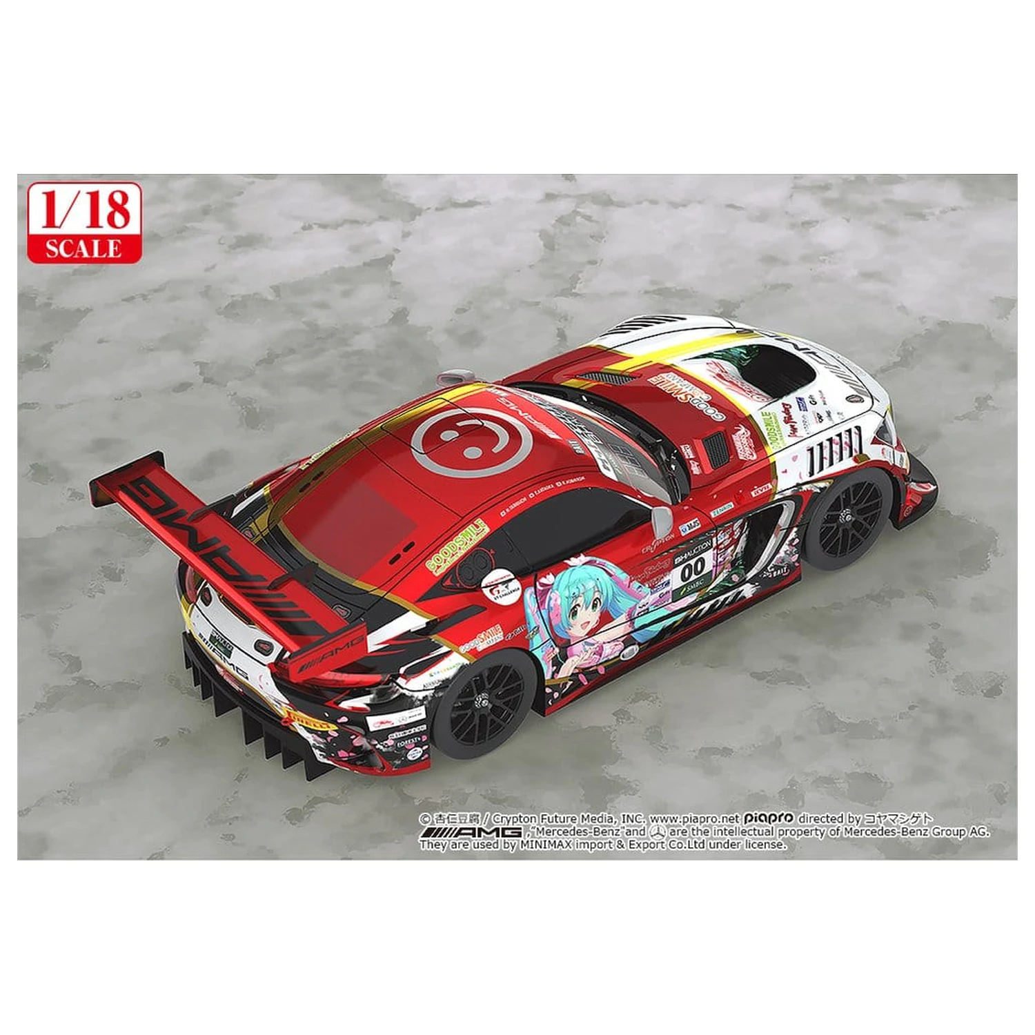 Hatsune Miku GT Project Vozidlo 1/18 Mercedes-AMG Team GOOD SMILE 2019 SUZUKA 10HOURS Ver. 26 cm fotografii produktu