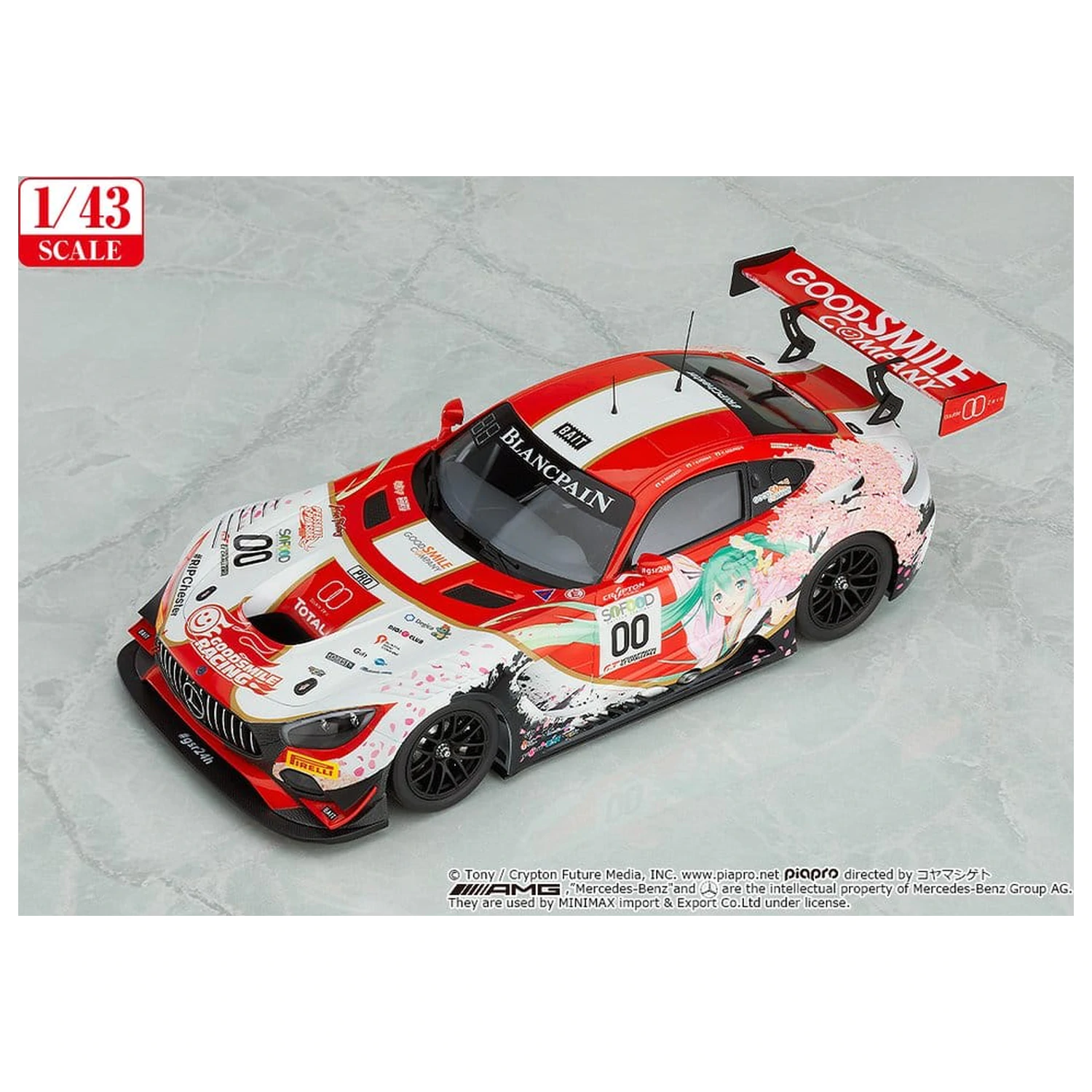 Hatsune Miku GT Project Vozidlo 1/43 Good Smile Hatsune Miku AMG 2017 SPA24H Ver. 11 cm fotografii produktu