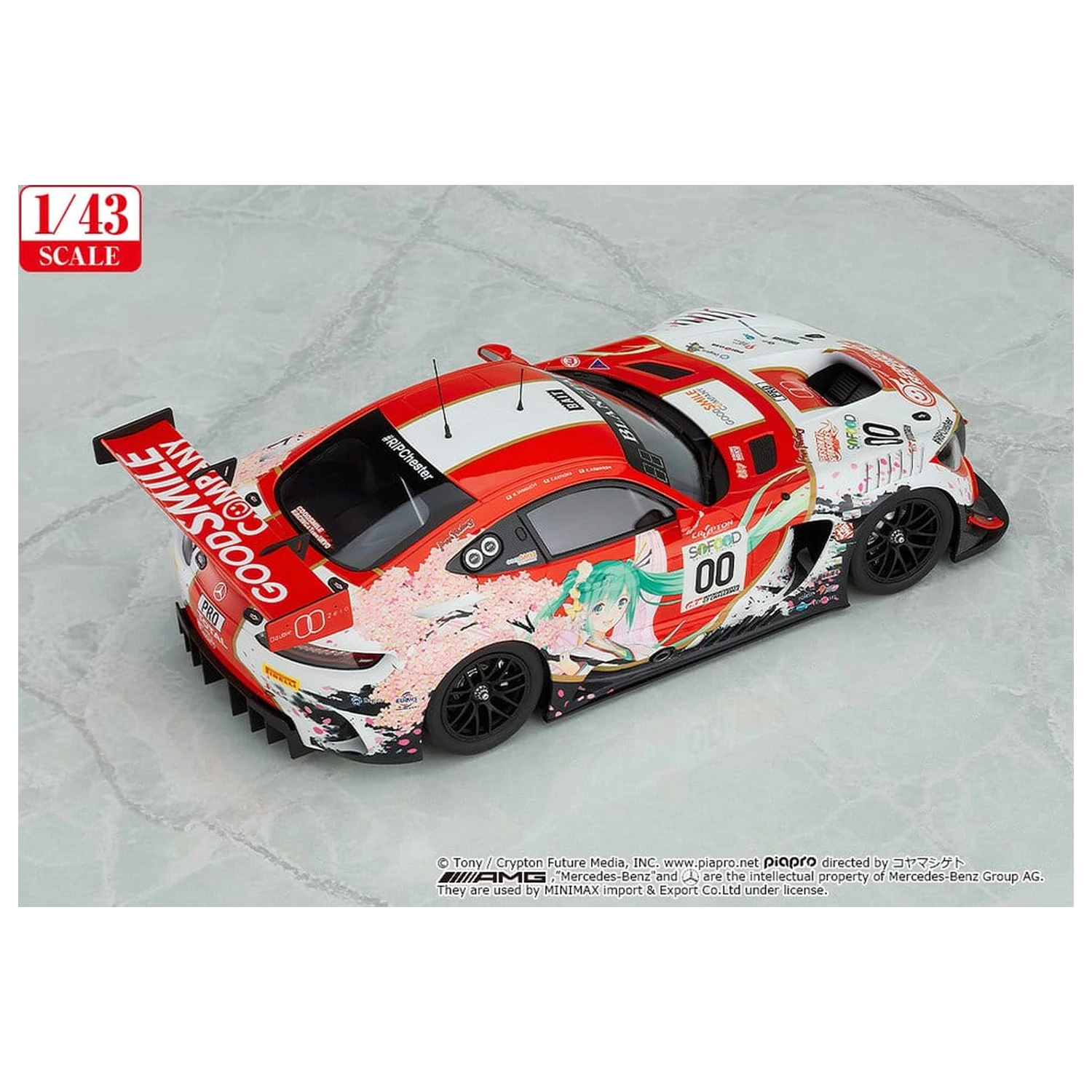 Hatsune Miku GT Project Vozidlo 1/43 Good Smile Hatsune Miku AMG 2017 SPA24H Ver. 11 cm fotografii produktu